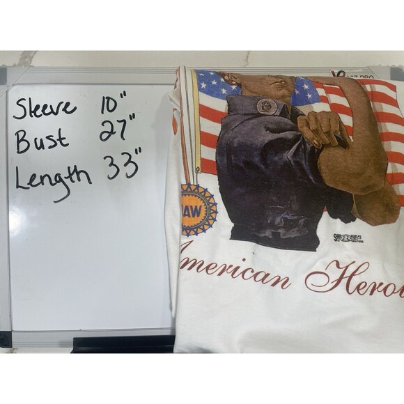 VTG Rosie Riveter UAW Local 1052 T Shirt USA Bayside Crewneck American Heroine - Picture 6 of 6